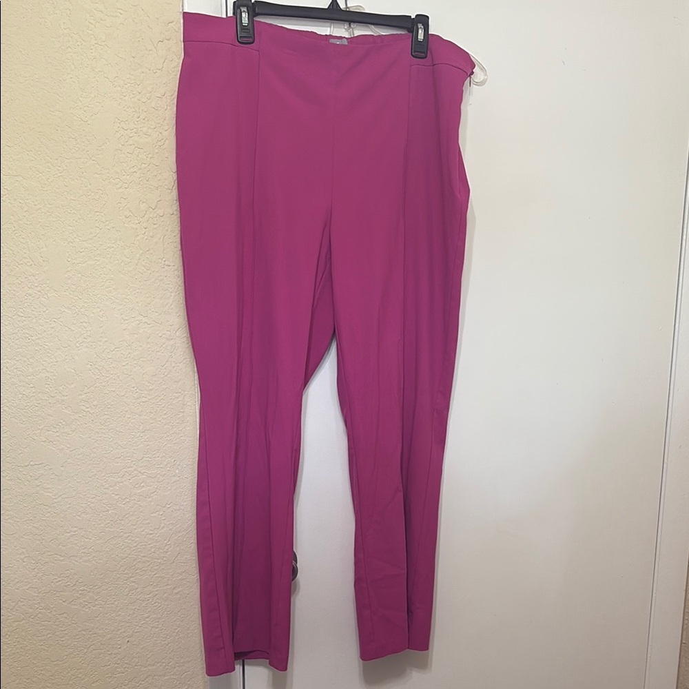 Hot Pink Elastic Waist Wide Leg Pantsuit